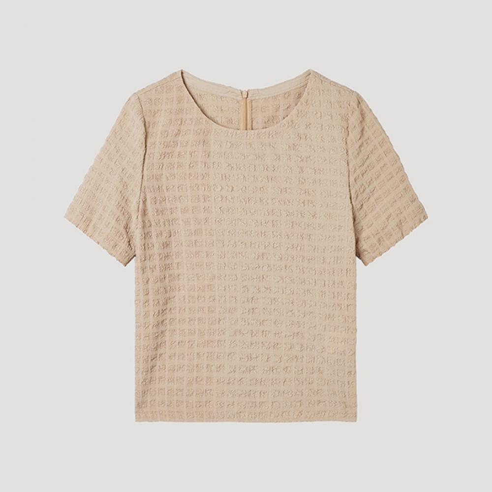 

[She S miSS] Square Pattern blouSe Swwblp22060 Ca Camel/66