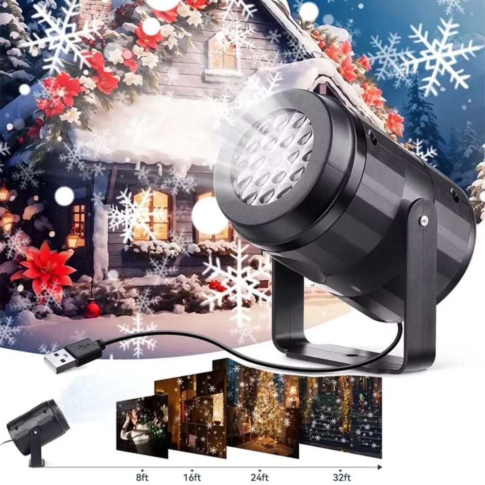 Waterproof Design LED Snowflake Projector Light LED Technology Rotating Patterns Christmas Projector Lights Snowflake Design