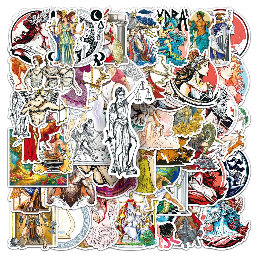 51 Ancient Greek Mythological Figures Graffiti Stickers Personalized Retro Figures Decorative Mobile Phone Notebook Stickers
