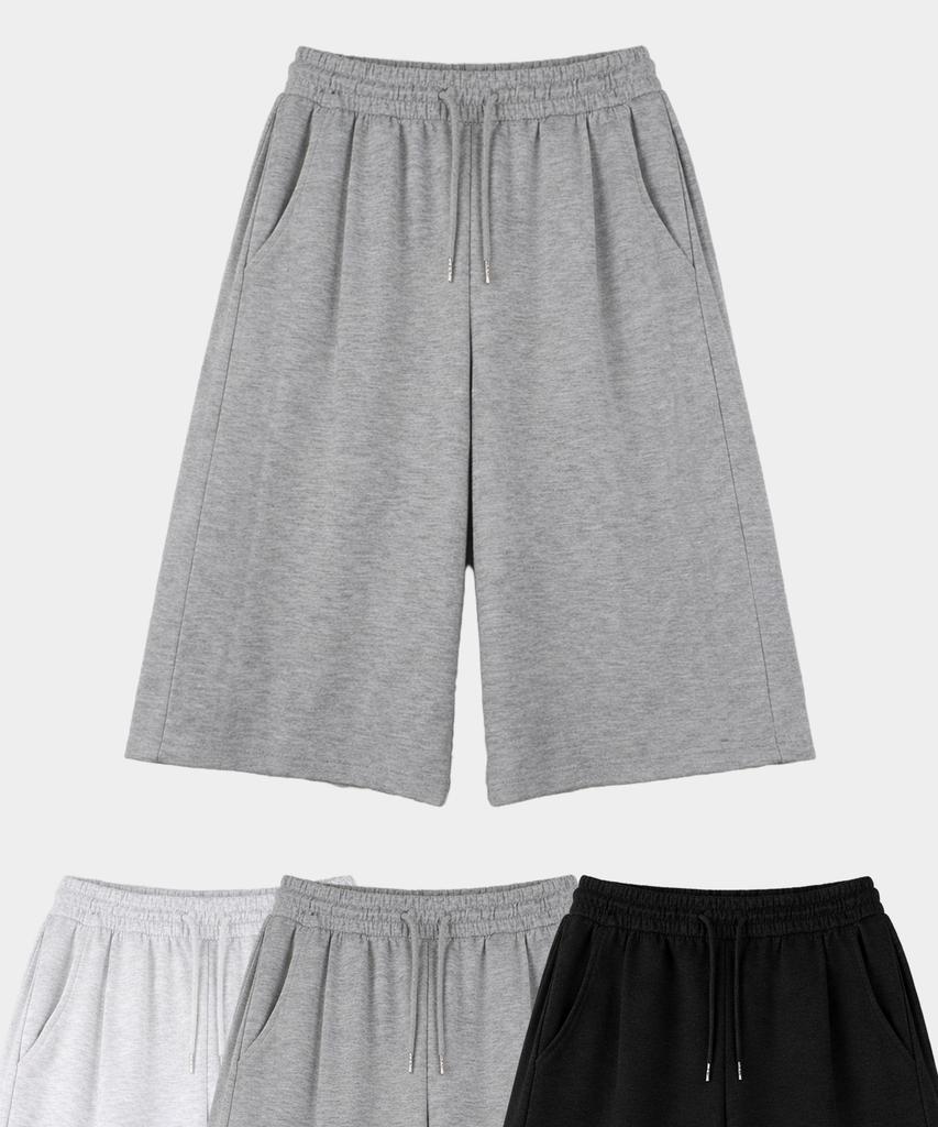 Jikeulib String Banding Side Pintuck Bermuda Training Sweat Shorts 3 Colors
