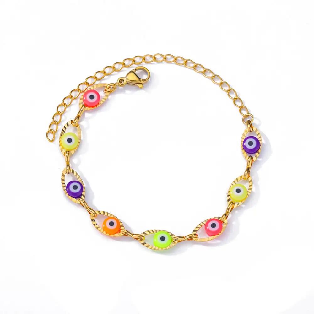 Stainless Steel Beaded Round Snake Chain Bracelets For Women Gold Color Geometric Bracelet Luxury Wedding Party Jewelry Gift