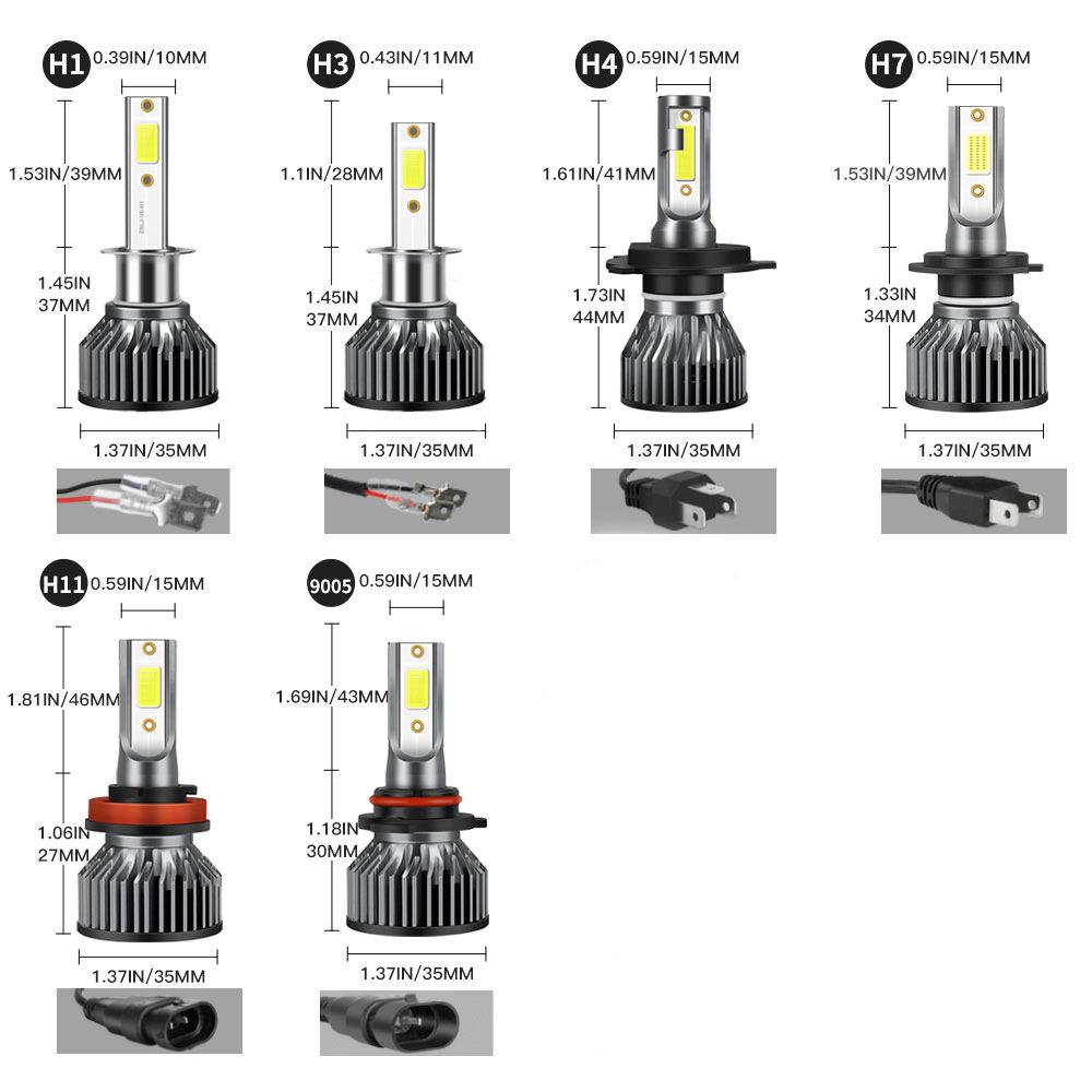 

Автомобильная лампа 6000лм 30Вт светодиодные лампы для фар H1 H7 H11 9005/HB3 9006/HB4 прожектор высокой мощности противотуманная фара 12в 2PCS&H1