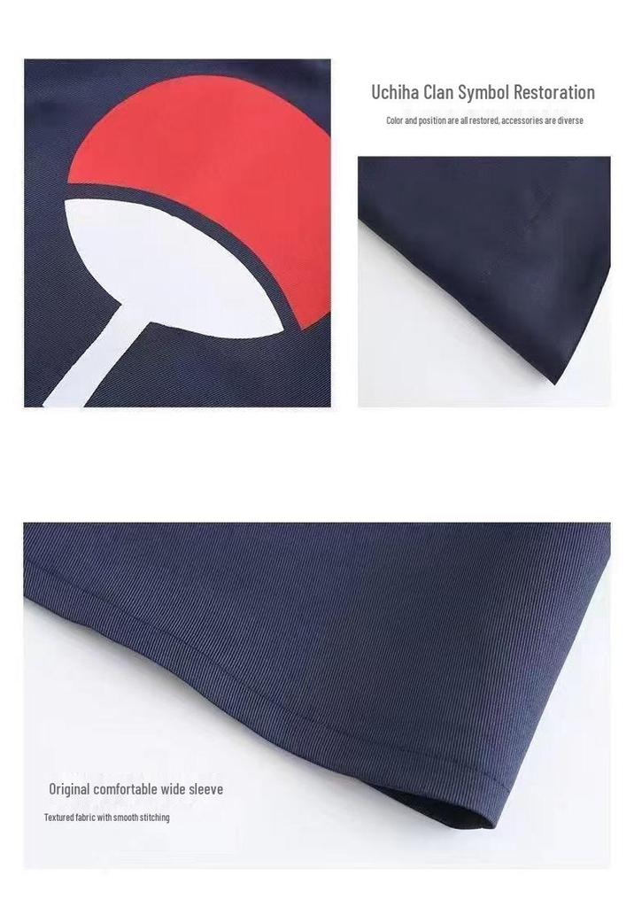 Costume de Guerre Uchiha Obito Akatsuki avec Masque & Éventail - Tenue Cosplay Naruto