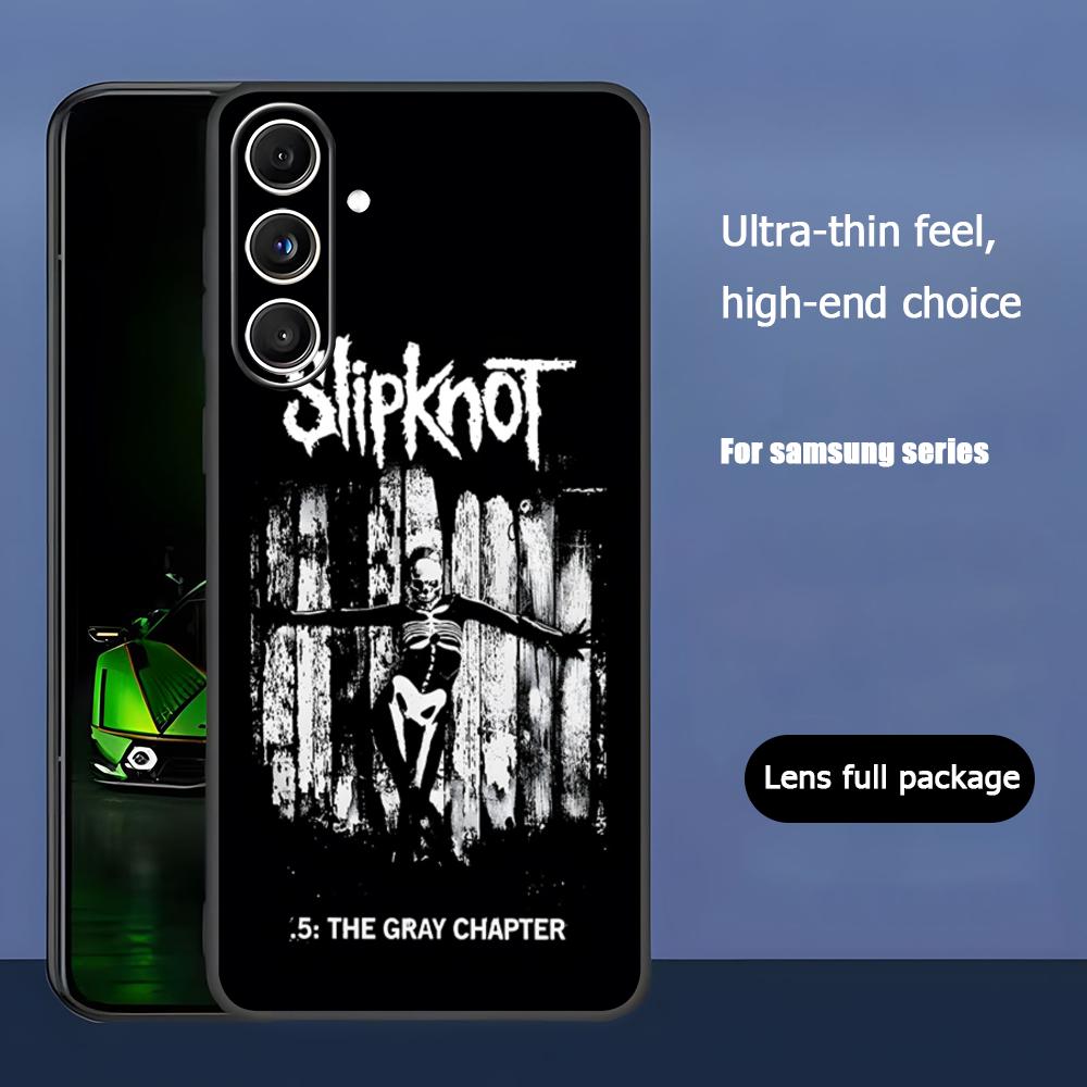Popular S-Slipknot Band Rock Phone Case For Samsung Galaxy S25 S24 S23 S22 S21 S20 Plus Ultra Note20 Soft Black