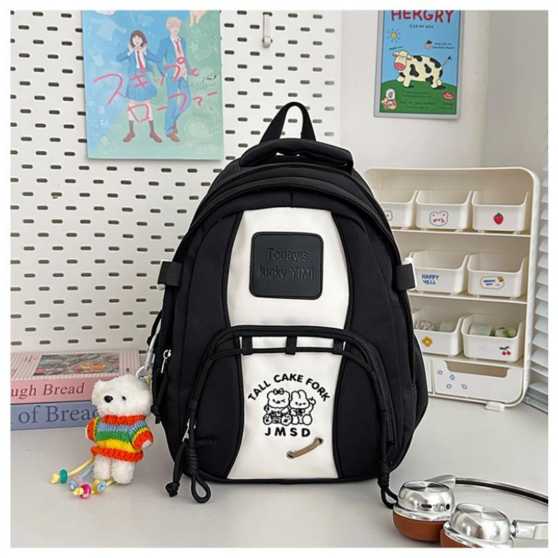 High Value, Fresh and Sweet, Contrasting Color Splicing Backpack, Girl Junior High School Student Lightweight Backpack