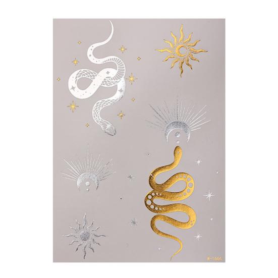 Golden Silver-color Metallic Tattoo Sticker for Women Girls Temporary Tattoo Sticker