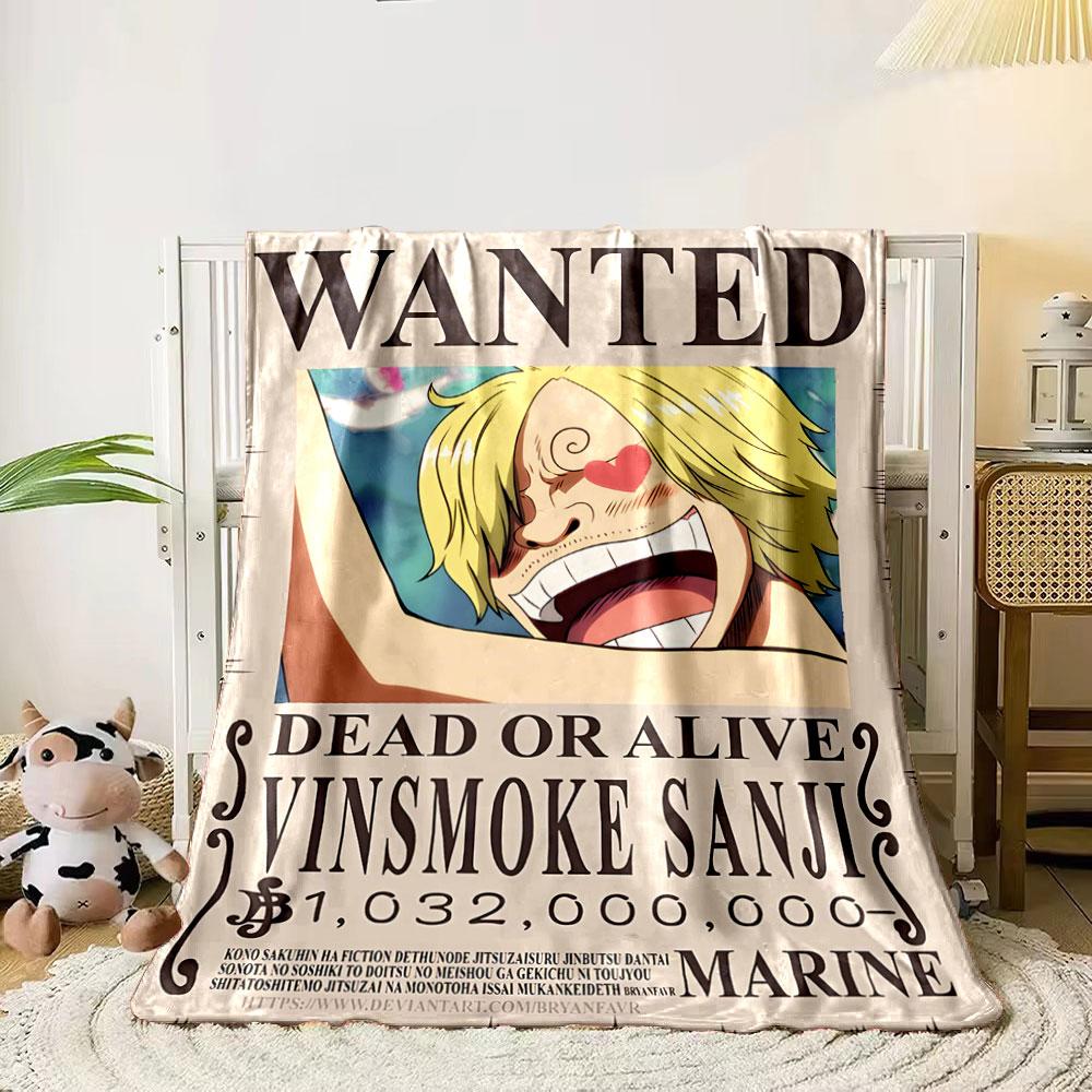 

A Wanted poster featuring a grinning character with blond hair and a heart. for all seasons blanket lunch break throw gift 80cm x 120cm
