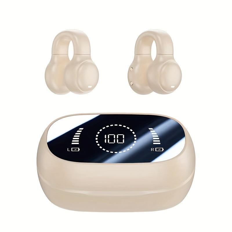 Wireless Earbuds Open Ear Clip Headphones Air Conduction Earbuds LED Power Display Earphones Sport Bluetooth 5.4 Headphones