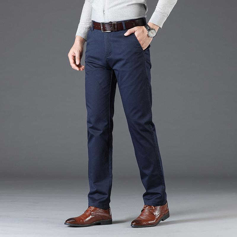 2025 Men's Thin Spring/Summer Casual Straight-Leg Pants for Middle-Aged Dads - Business/Work Style