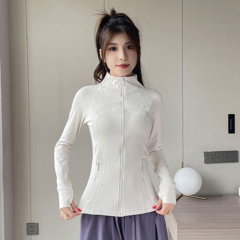 

Женский топ с длинным рукавом и воротником-стойкой Ai Meng Niao для бега и йоги - Осень/Зима 2024 Одежда для фитнеса XL белый/яичная скорлупа