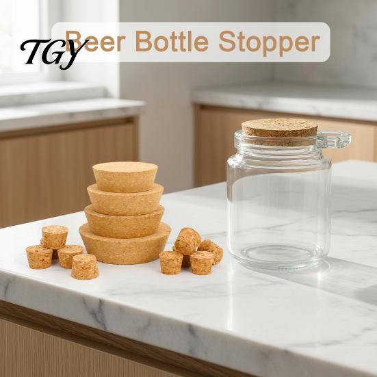 Wide Mouth Jar Cork Tapered Soft Wood Wine Cork, Leakproof Beer Bottle Stopper, Natural Decorative Wooden Lid for Glass Bottles Mason Jar, Kitchen