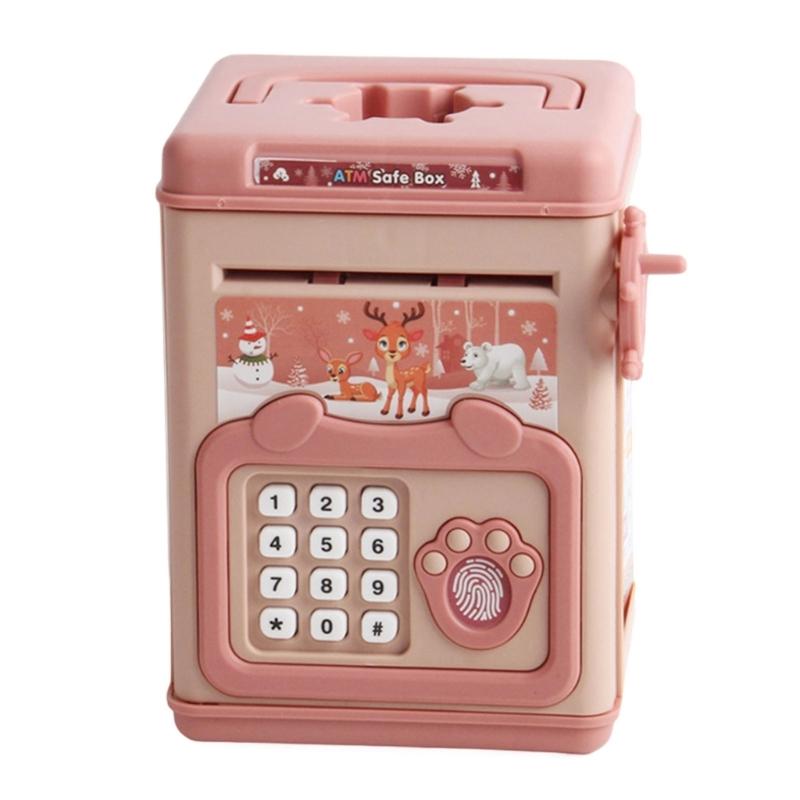 Kids Cash Box High Security Fingerprint and Password Unlocking for Family Savings Box Money Box for Bedroom or Office