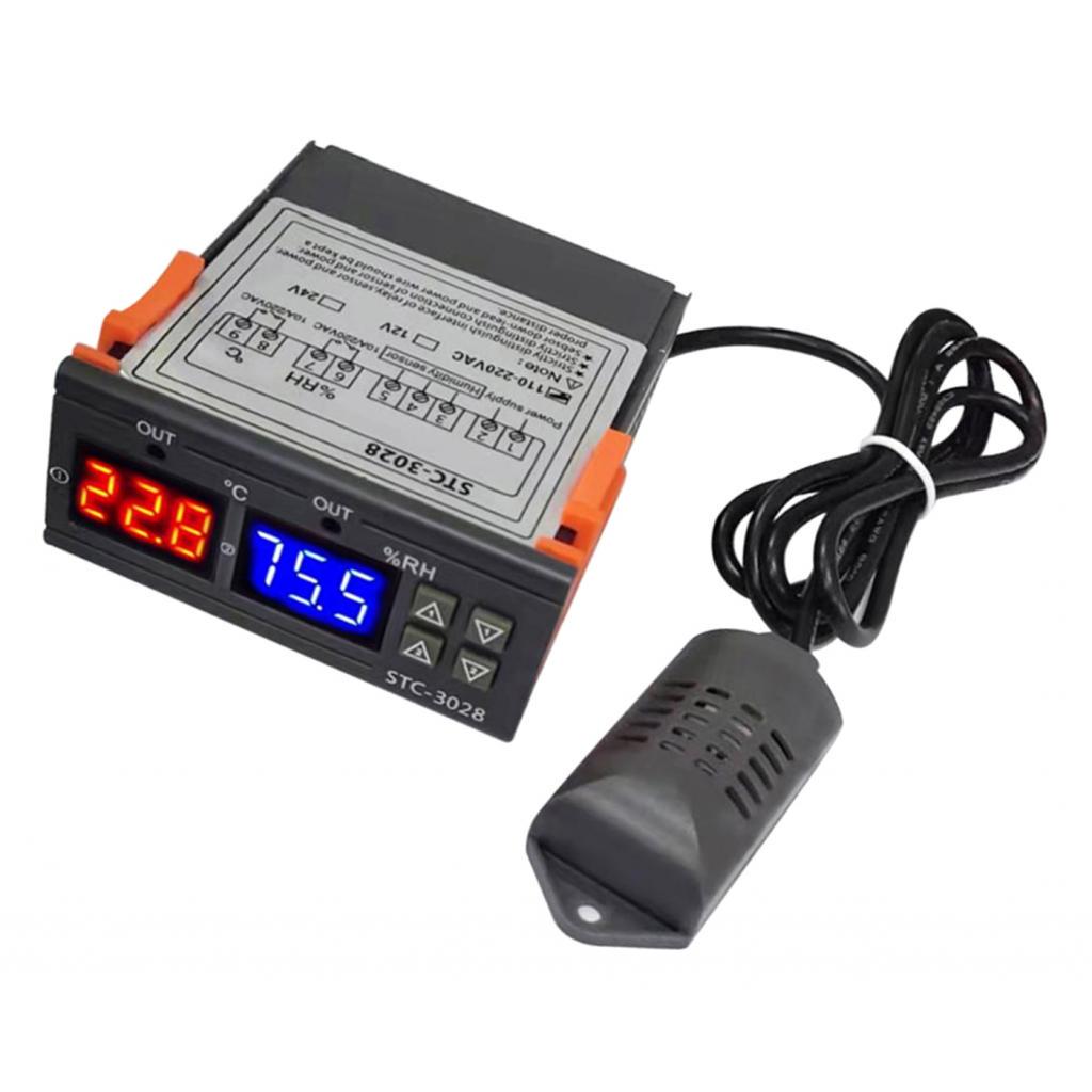 Temperature Humidity Controller - Digital LED Display Multifunction Hygrometer for Refrigerator