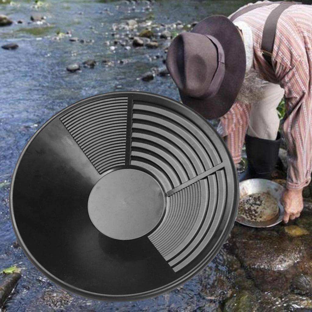 Gold Pan Metal Plastic Sieve Golds Pan Mining Tool Detection Tool Plastic Bowl Prospecting River Wash Gold Panning Equipment