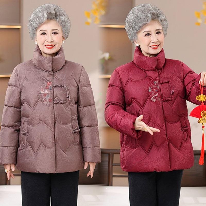 Padded clothes, piled and thickened medium padded jackets, winter clothes, old warm padded clothes for women