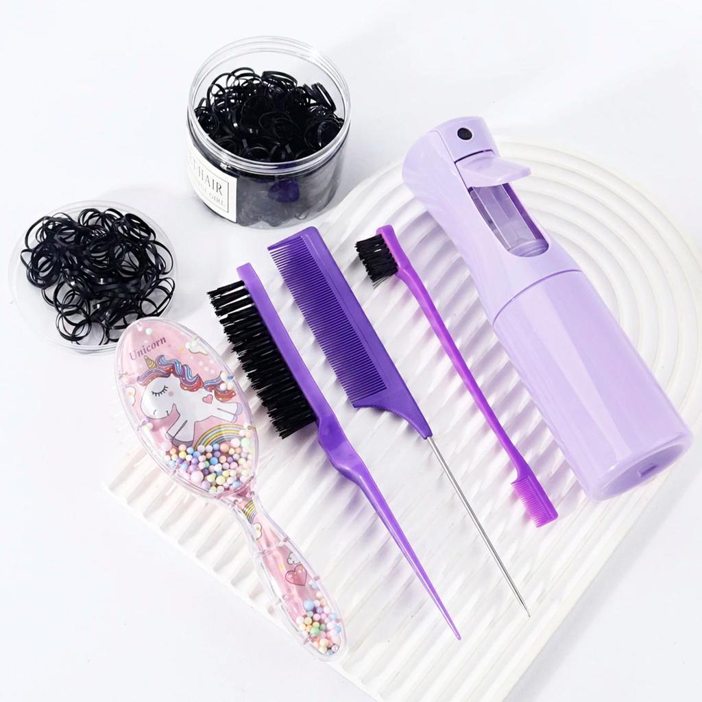 505pcs of comb brushes cartoon oval airbag comb hair comb set-500pcs of hair braided rubber bands,Special for real hair wigs