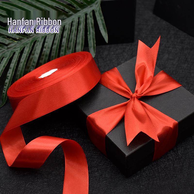 Festive Red Ribbon Set: Streamer, Wedding Decor, Blessing Card & Flower Cake Satin Ribbon
