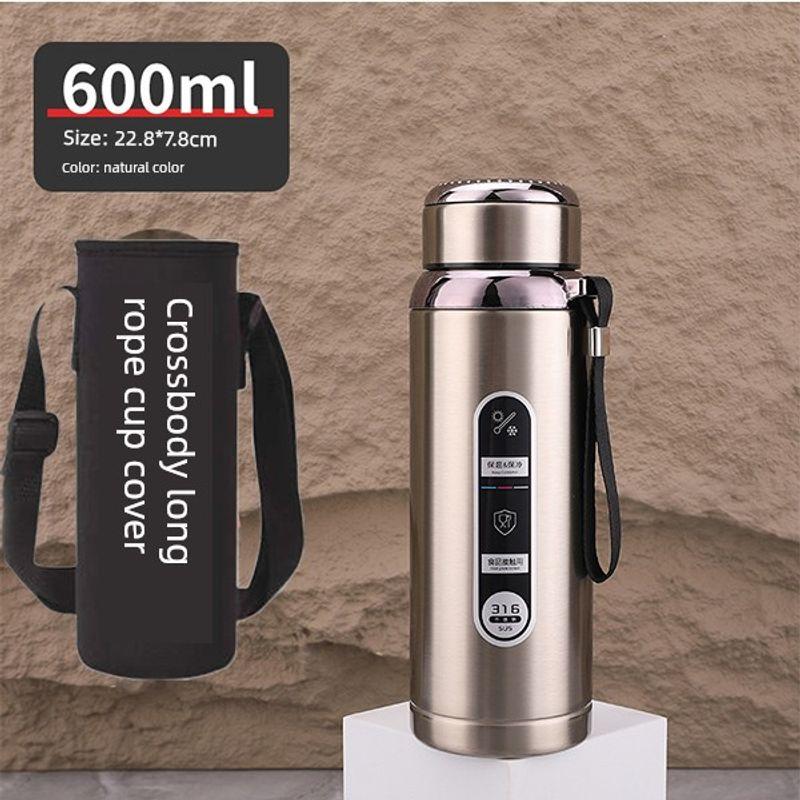 316 Steel Large-Capacity Thermos Cup for Men and Women with Filter Tea Cup Adult Business Portable Large Cup Gift Cup 600