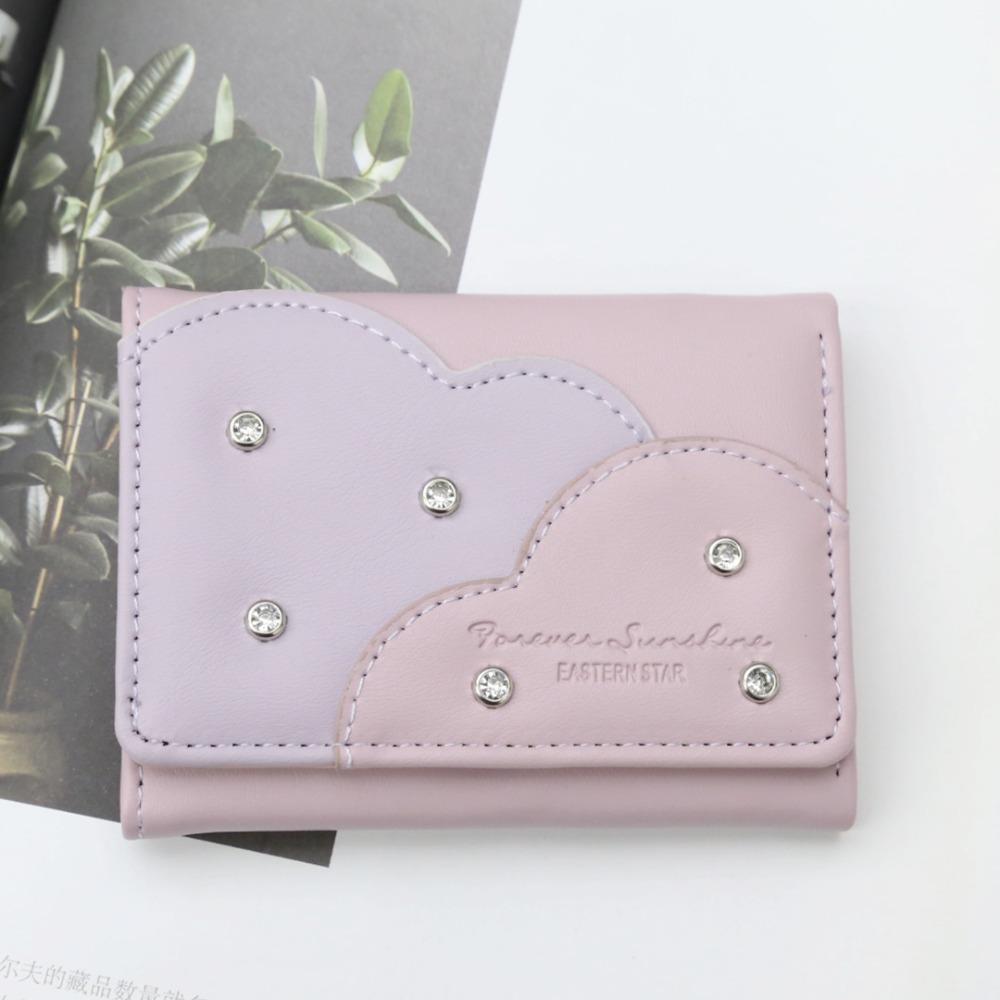 Card Holder PU Trifold Wallet PU Leather Women's Short Purse Cute Ultra-thin Coin Purse  Outdoor