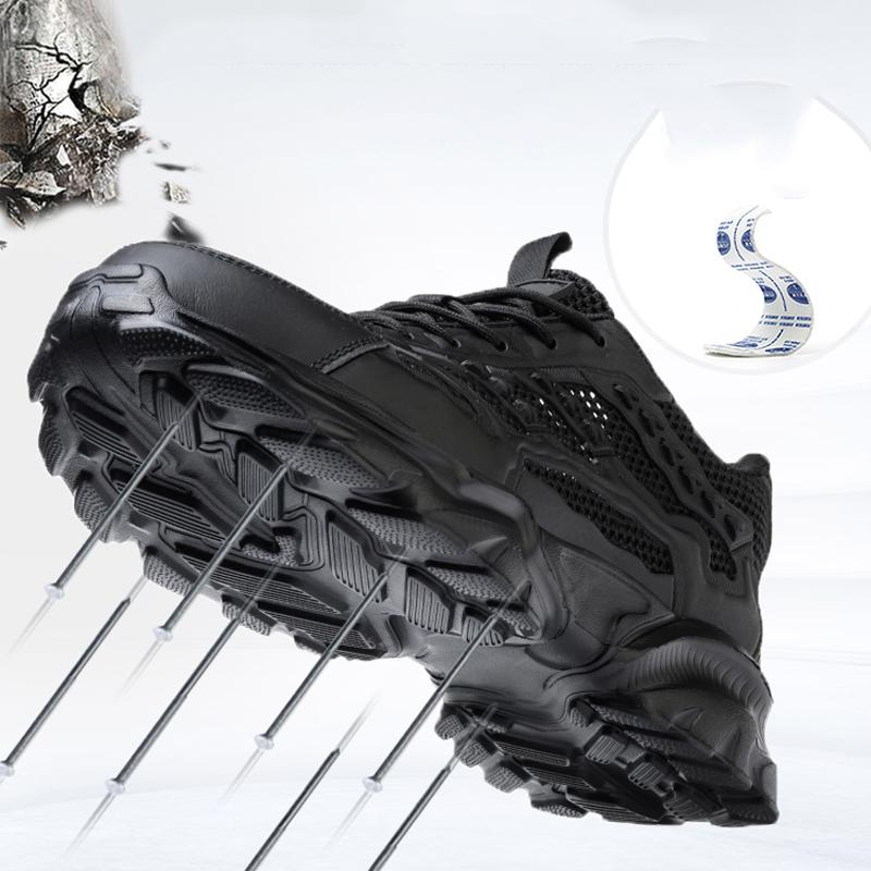 Summer Safety Shoes For Men Women Breathable Mesh Work Shoes Steel Toe Sneakers Men Lightweight Protective Shoes Indestructible