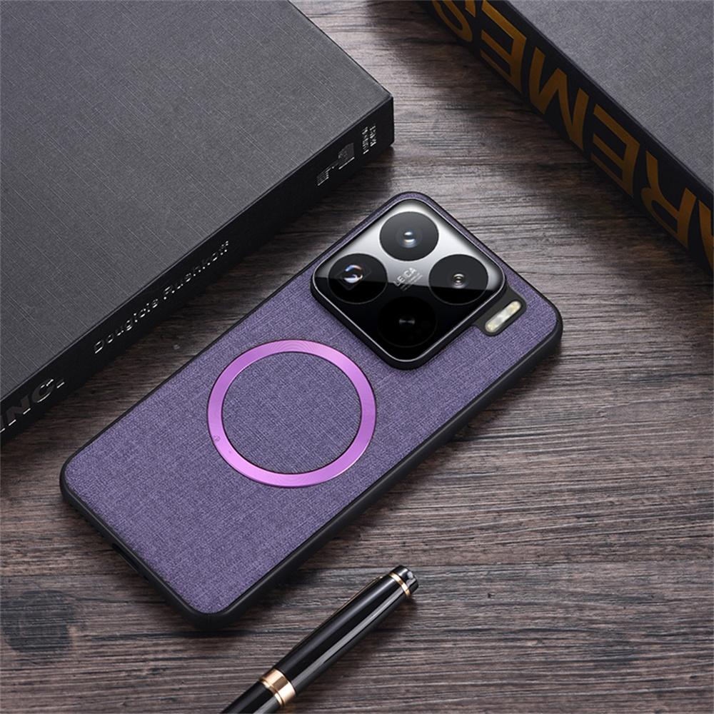 For  For Xiaomi 14T Pro Clothing Design Hard PC Case,Anti-Shock PU Leather Hard Case With Magnetic For Xiaomi Mi 1T Pro
