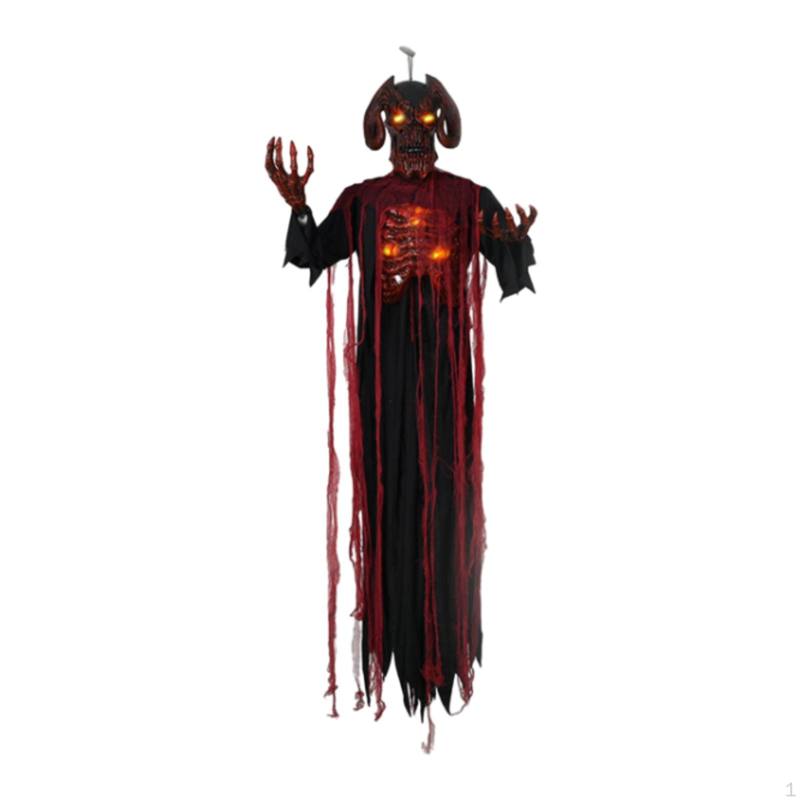 

Hanging Ghost Halloween Decoration Haunted House Prop with Light up Eyes Decor for Outdoor