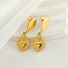 European & American Retro Titanium Steel Heart-Shaped Gold-Plated Non-Fading Earrings for Women