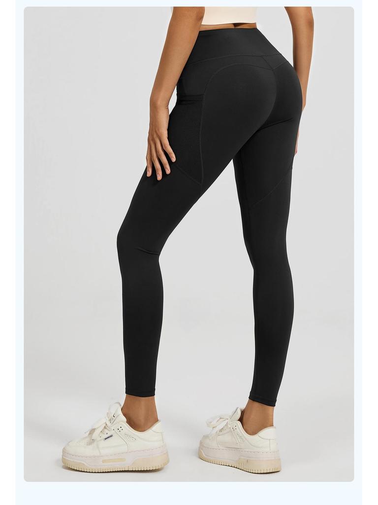 Tummy Control High-Waisted Yoga Pants with Mesh Pockets - Butt-Lifting and Leg-Lengthening Women's Fitness Running Pants.