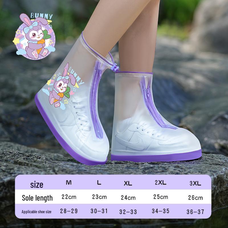 Weatherproof Unisex Shoe Covers: Snow-Resistant, Mid-Calf, Slip-On PVC for Cycling and Outdoor Use.