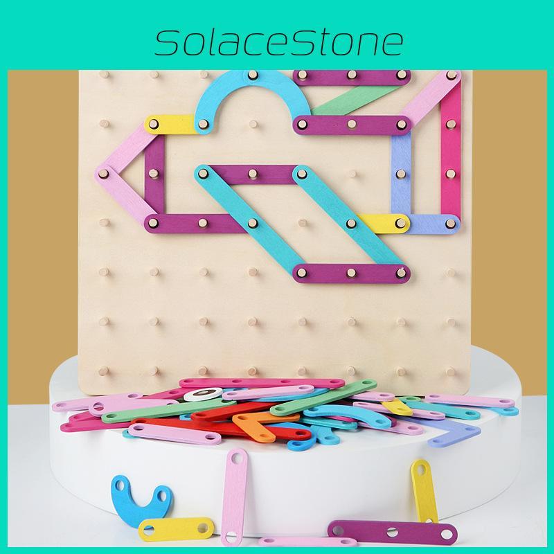 Wooden Creative Geometry Shapes Diy Puzzle Board Drawing Children Puzzle Toy