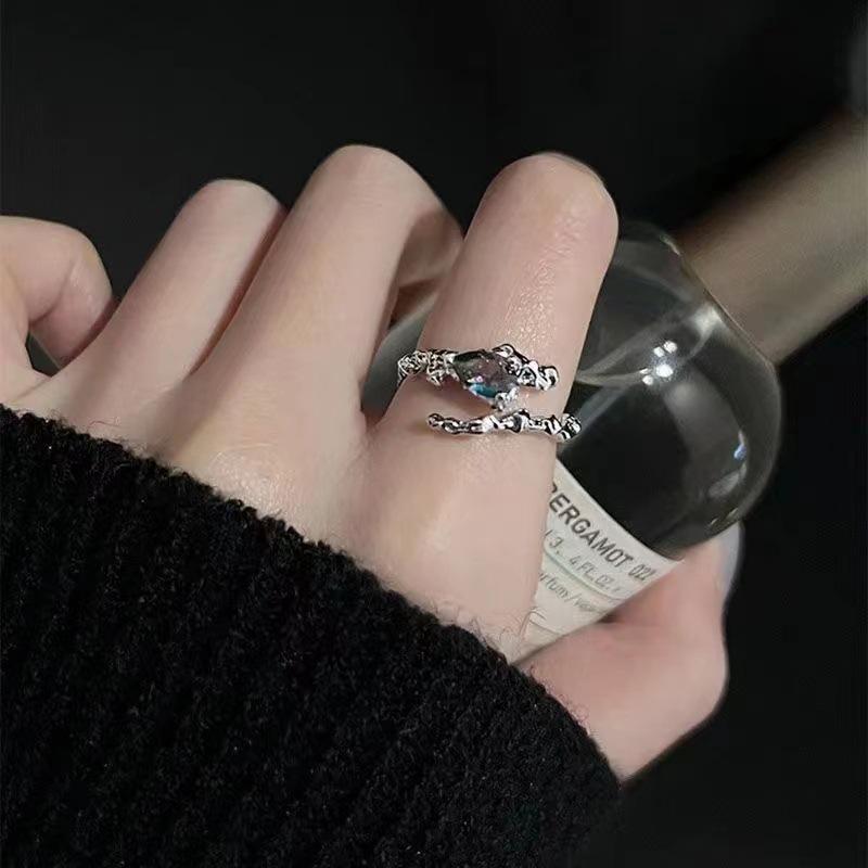 Verstellbares Ring-Set im koreanischen Stil für Damen - Enthält offene Zeigefinger- und Kettenringe