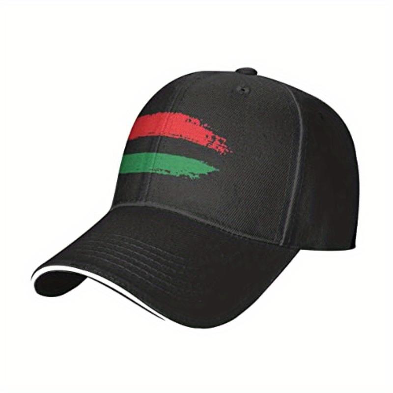 Pan-African Flag Colors Baseball Cap Unisex Adjustable Polyester Casual Sun Protection Hat