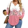 Womens Plus Size Long Sleeve Shirts  V Neck Tunic Tops Basic Loose Fit Tee Tops