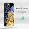 Classic Saint Seiya Cool Anime Design Phone Case For iPhone 16 15 14 13 12 11 Plus Pro Max  High-end Luxury Magsafe Sheepskin