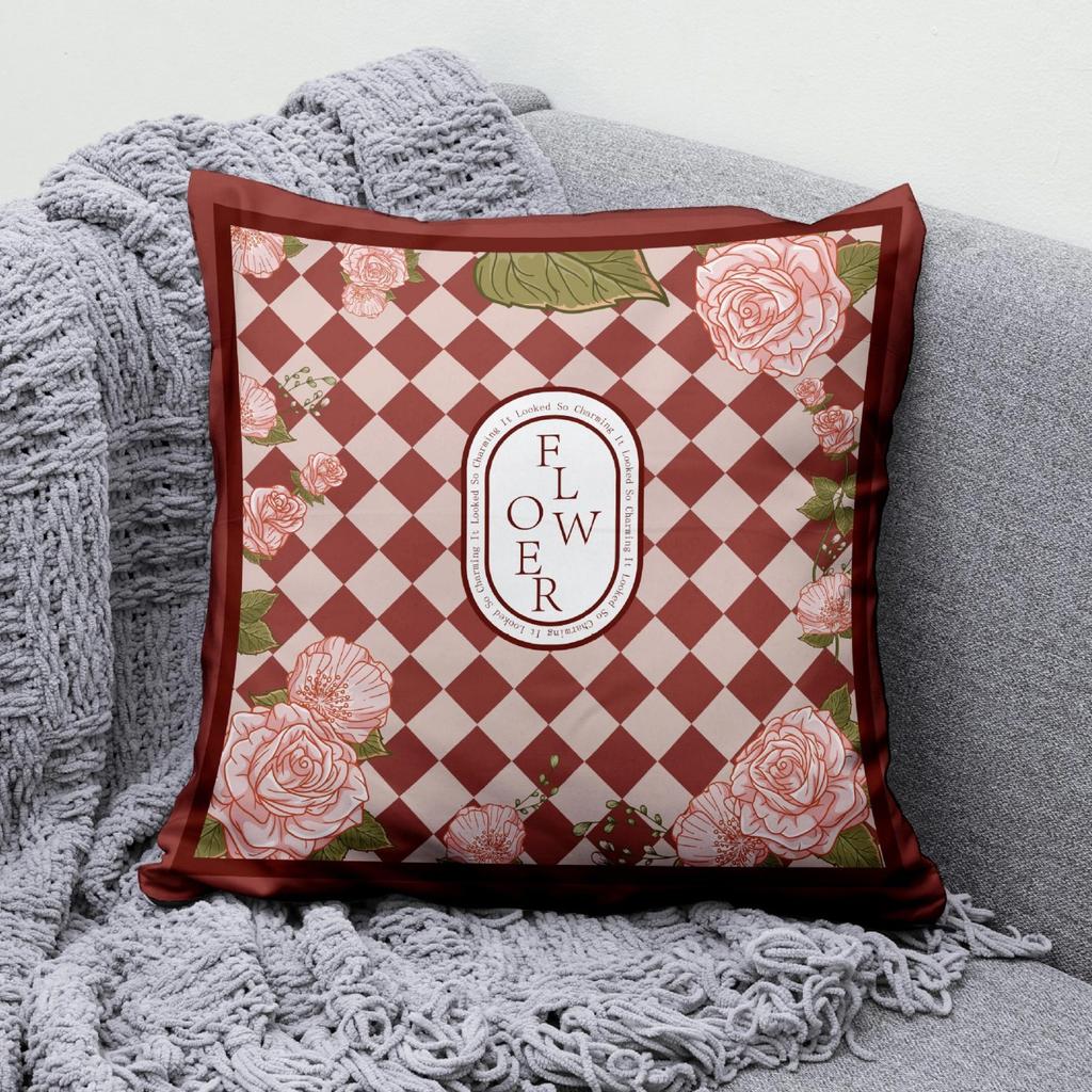 European-style Flower Pillowcase, Retro American Rose Flower Printed Pillow and Cushion Cover