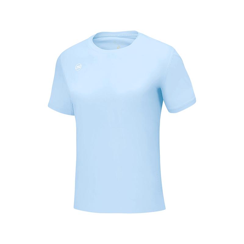 Skechers Godri Simple Round Neck Casual Short Sleeve T-Shirt Women Tops Ice-Blue P225W158-03ZS S