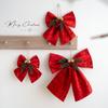 Classical Joyful Bows Ornament Cloth Designs Christmas Tree Fabric Decors Ideal for Christmas Decorations Year After Year