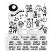 Christmas Cartoon Retro Stamp Cut Transparent Stickers for Journal Decoration DIY