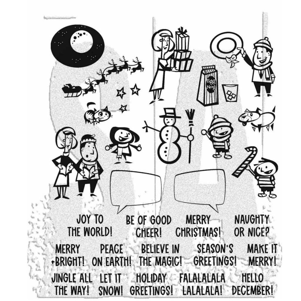 Christmas Cartoon Retro Stamp Cut Transparent Stickers for Journal Decoration DIY