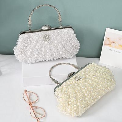 Vintage Chic Pearl Evening Handbag for Women - Ideal for Parties, Banquets, and Formal Events