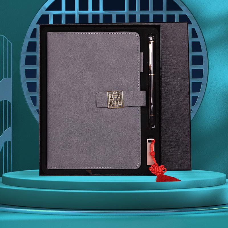 Custom A5 Chinese Style Office Notebook Gift Set with Logo