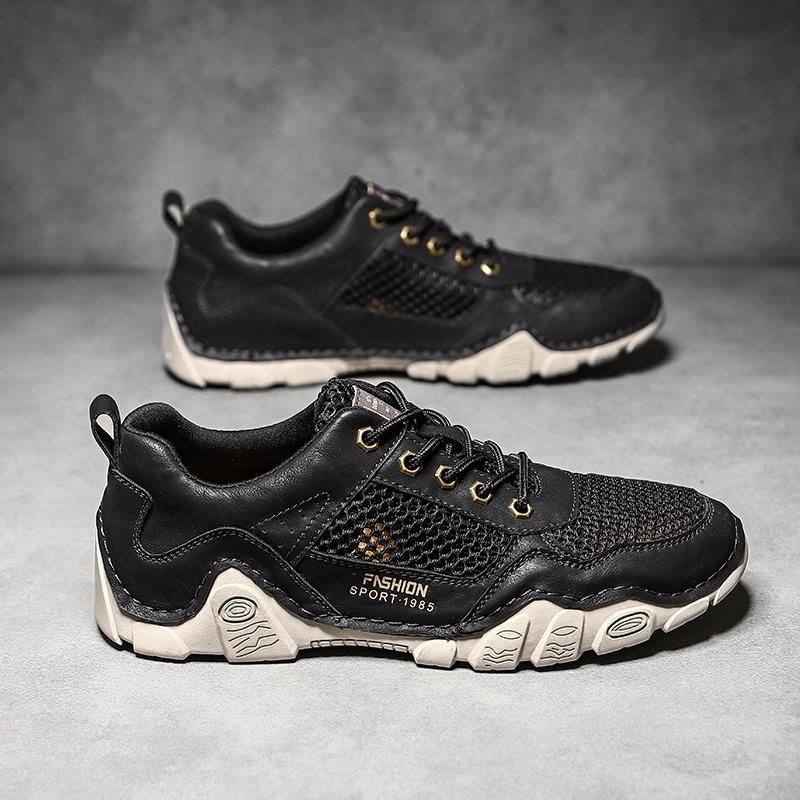 Fashion Summer Spring Men Hiking Shoes Casual Mesh Patchwork Male Sneakers Breathable Outdoor Walking Footwear Luxury Brand Men's Flats