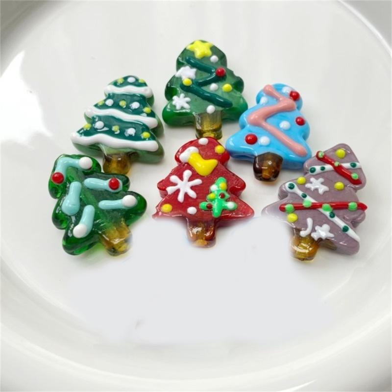 10Pcs Christmas Tree Glass Beads For Christmas Ornament Handmade Bracelets