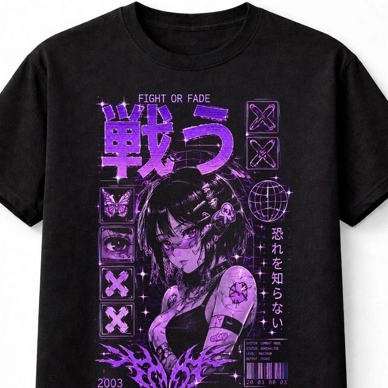 Fight Or Fade Anime Y2K Goth Gamer Unisexga Unisex TShirt S