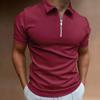 Large Size Polo Men's Solid Color Short Sleeve Turn-Down Collar Zipper Polo Shirt Men Casual Streetwear Summer Male Tops S-6XL