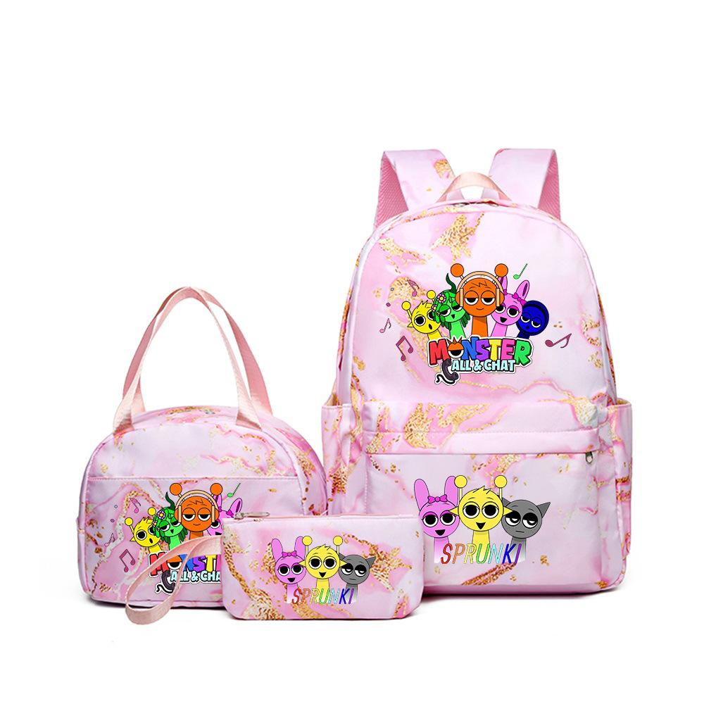 Rhythm Box Student School Bag Children's Backpack Backpack Three-piece Set