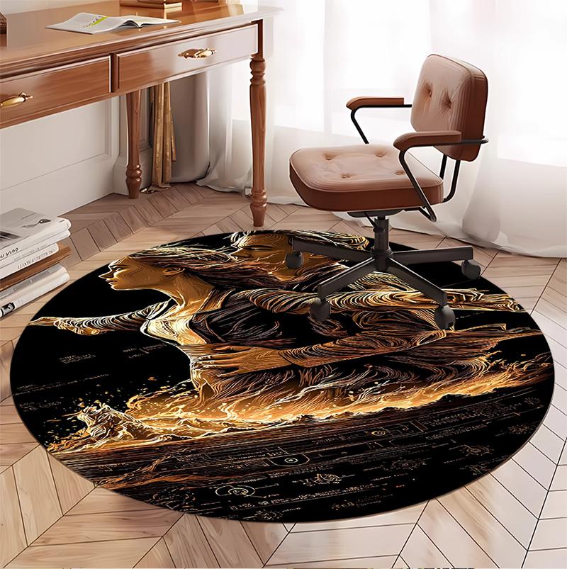 RMS Titanic Pattern Round Rug, Indoor/Outdoor Mat, for Picnic, Gameroom, Bedroom, Office, Living Room, Home Decor Carpet, Birthday Gift