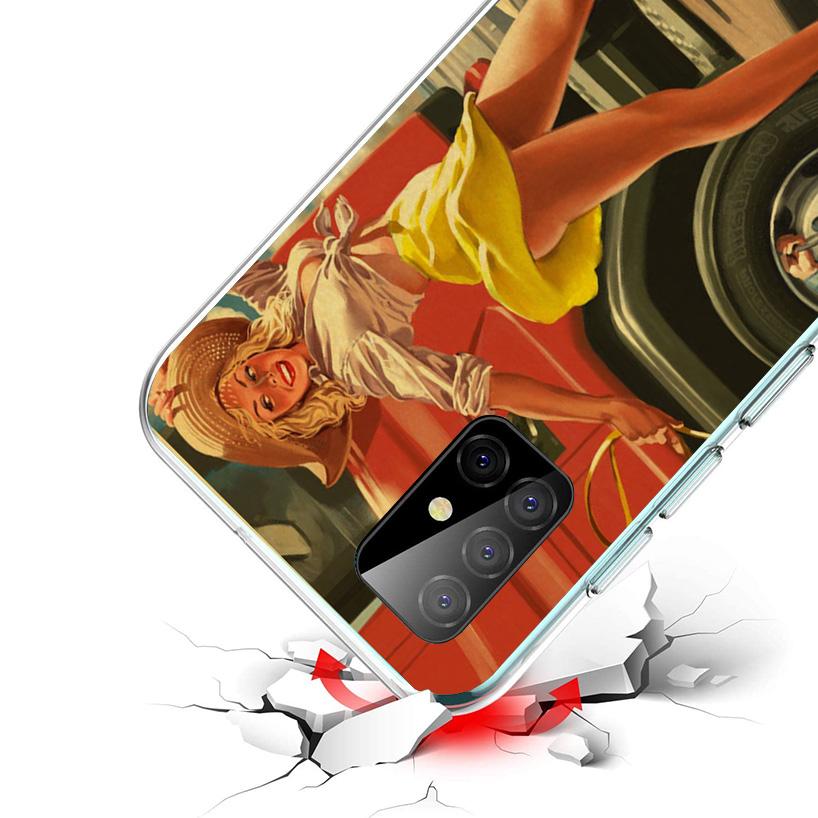 Sexy Pin Up Girl Vintege Phone Case For Samsung Galaxy A17 A37 A57 A16 A26 A36 A56 A15 A25 A35 A55 A14 A24 A34 A54 A13 A23 A33 A