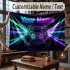 Game Controller Theme Throw Blanket Custom Name Text Personalized Blanket Soft Cozy Blanket for Home Sofa Bed
