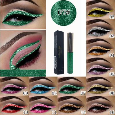 Ombretto glitterato Eyeliner liquido impermeabile a lunga durata Donna Moda Cosmetici per trucco occhi ad asciugatura rapida